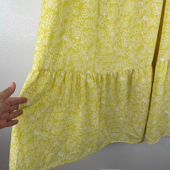 By the River Kaylee Flutter Sleeve Floral Midi Dress Yellow Size Large textured - Picture 3 of 15
